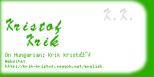 kristof krik business card